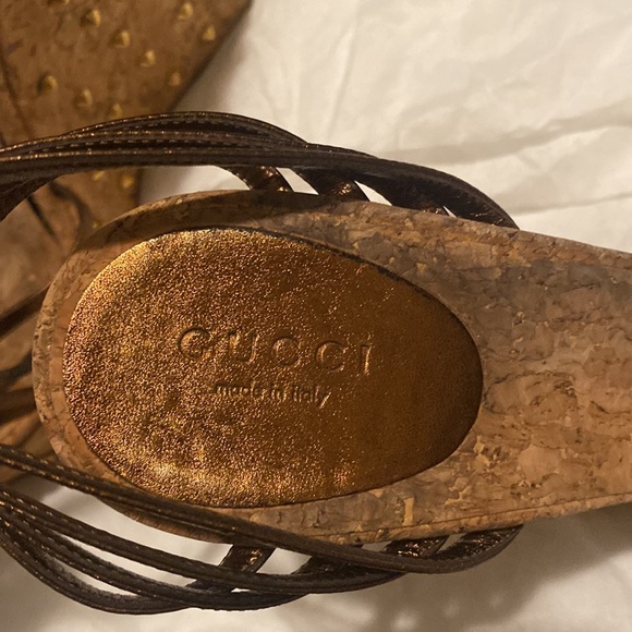 Size 40 Nappa Silk light bronze studded platform sandals - Picture 2 of 7